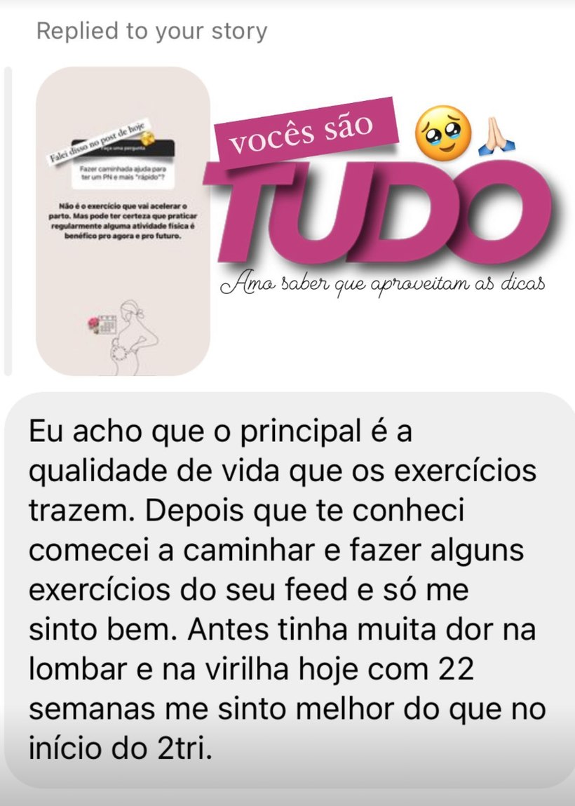 Depoimento real de aluna do Plano Pélvico - alivio de dor na gravidez
